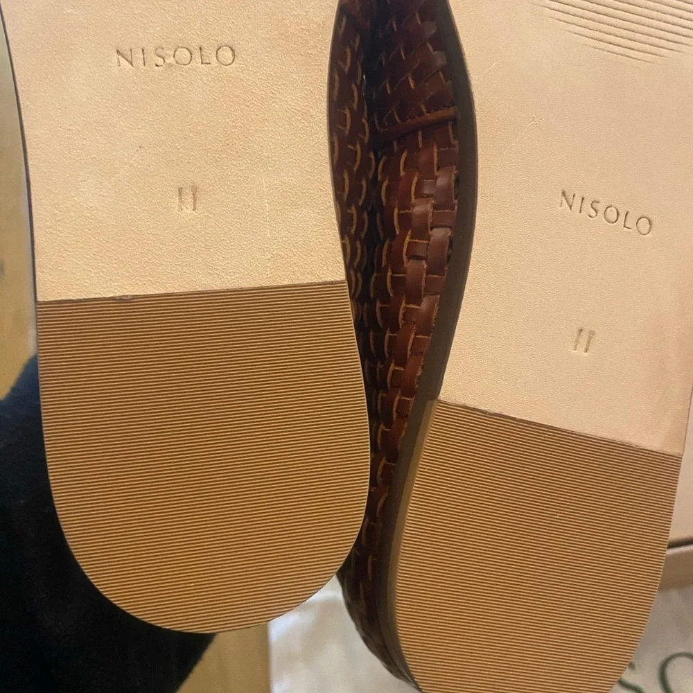 Men’s Woven Leather Slip On Loafer Nisolo Alejandro Brown Brandy New Size 11